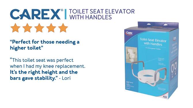 Carex Toilet Seat Elevator with Arms - Elongated, 2 of 5, play video