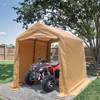 VisioGear 7*12FT Outdoor Portable Gazebo, Storage Shelter Shed with 2 Doors, Anti-Snow Portable Garage Kit Tent, Sand, 141.7"*82.68"*88.58" - 2 of 4