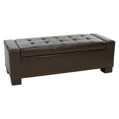 Luciano Storage Ottoman Brown - Christopher Knight Home