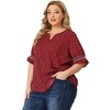 Agnes Orinda Women's Plus Size Boho Smocked Short Puff Sleeve Ruffled Cuff Spring Summer Polka Dots Blouses - 4 of 4