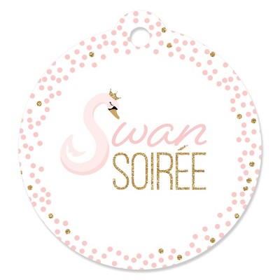 Big Dot of Happiness Swan Soiree - White Swan Baby Shower or Birthday Party Favor Gift Tags (Set of 20)