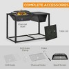 Resenkos 4-in-1 Fire Pit, BBQ Grill, Ice Bucket Cooler, Garden Table, Wood-Burning Fireplace with Spark Screen and Poker, Gray - 2 of 4