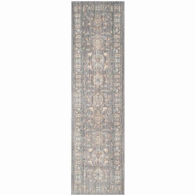 Mauve Hand-Knotted Synthetic Runner Rug, 27" x 8'