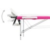 vidaXL 2-Zone Foldable Massage Table Aluminum White and Pink - 4 of 4