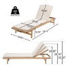 Set of 2 Outdoor Wooden Chaise Lounge Chairs with Water-Resistant Cushions, Reclining Patio Chairs for Pool, Deck, or Backyard-The Pop Home - 3 of 4