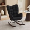 Hyleory Modern Rocking Chair, Teddy Velvet Upholstered Accent Chair - 3 of 4