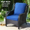 HOMLUX Outdoor Patio Furniture Conversation Set 5 Pieces All Weather Wicker High Back Couch with Ottomans - 4 of 4