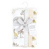 Hudson Baby Cotton Flannel Burp Cloths, Neutral Safari World 4-Pack, One Size - 2 of 4