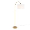 Salon Reader 63" Contemporary Metal Floor Lamp in Gold Metal with White Linen Shade from Grandview Gallery by LumiSource - 2 of 4