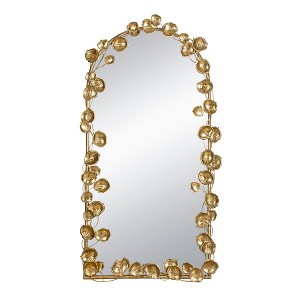 Vynxaria 52"x29" Gold Leaf Arched Wall Mirror - Full Length Decorative Mirror for Bedroom & Living Room - 1 of 4