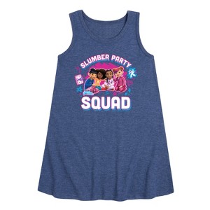 Girls' - Karma's World - Girl Group Graphic Sleeveless Aline Dress - 1 of 4
