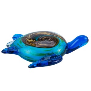 Beachcombers Color Swirl Turtle Glass Art - 1 of 2