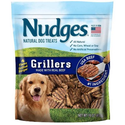 Nudges Grillers Beef Burger Dog Treats - 16oz