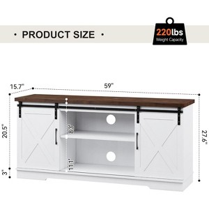 TV Stand for 65 Inches TVs, Entertainment Center with Storage and Sliding Barn Doors, Adjustable Shelf Modern Media TV Console - 1 of 4