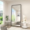 Apmir H Rectangular High-Strength Tempered Glass and Aluminum Alloy Framed French Cleat Mounted Wall Decor Bathroom Vanity Mirror in Matte Black - 3 of 4