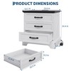 Farmhouse Nightstand with Charging Station, End Table with USB Ports & Outlets, BedSide Table with 3 Drawers for Living Room Bedroom - 4 of 4