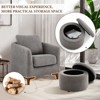 Fluffy Accent Reading Chair with Ottoman   | COLAMY | Dark Gray - 4 of 4