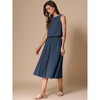 INSPIRE CHIC Women's Sleeveless Crew Neck High Waist Midi Skirt Set - 3 of 4