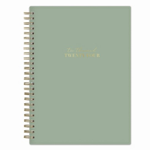 Blue Sky 2024 Planner Weekly/monthly 9x7 Solid Coastal Green Wirebound :  Target