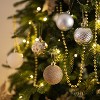 Aoibox 50pcs White Gold Shatterproof Christmas Ornaments 2.36in Plastic Balls Matte Glitter Hanging Holiday Tree Decor Set - 2 of 4