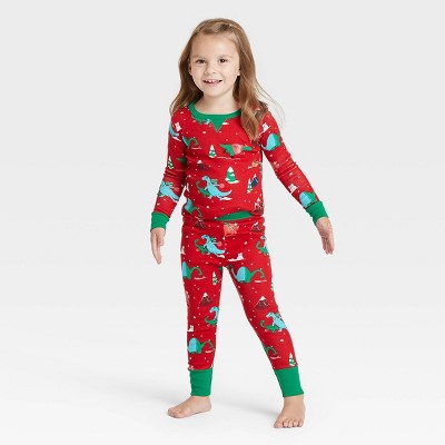 Toddler Holiday Dino Print Matching Family Pajama Set - Wondershop™ Red