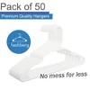 Heshberg Plastic Hangers Notched White 50 Pack - 2 of 4