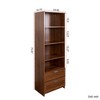 HDZNVF Bookshelf With Drawers, Walnut - 4 of 4