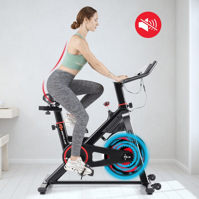 Stationary Exercise Magnetic Cycling Bike 30Lbs Flywheel Home Gym Cardio Workout, 3 of 11
