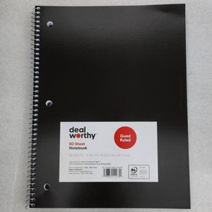 Subject Spiral Notebook Quad Ruled - Dealworthy™ - 1 of 1