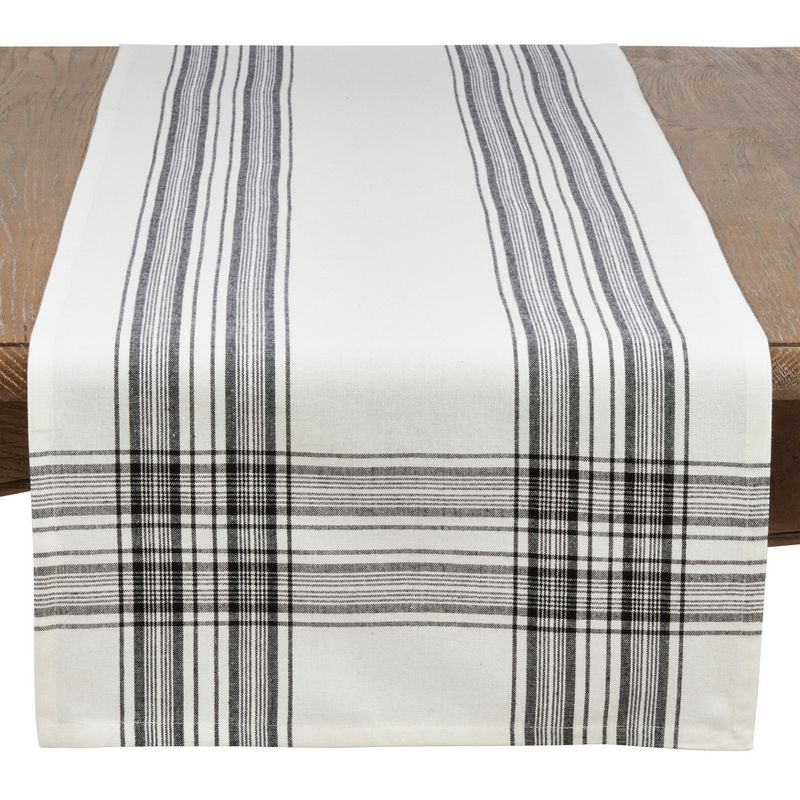 Saro Lifestyle Cotton Table Runner With Plaid Design, 1 of 4