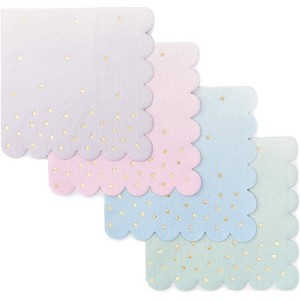 Sparkle and Bash 100-Pack Ombre Disposable Paper Napkins 5" Party Supplies, 4 Colors - 1 of 3