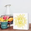 Inspirational Wood Box Sign You Are Sun Wooden Block Signs Motivational Quote Desk Décor - 3 of 4