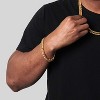Crucible Men's Double Curb Chain Gold Steel Bracelet - 4 of 4