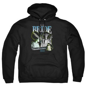 Men's Universal Monsters The Bride Homage Tee Pull-Over Hoodie, Black, X Large - 1 of 4