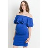 Hello Miz Women's Off Shoulder Double Ruffle Maternity Dress - 2 of 4