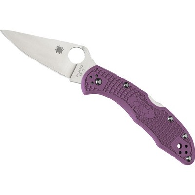 Spyderco Delica 4 Lightweight Folding Pocket Knife with 2.90" Flat-Ground Steel Blade | Non-Slip Fiberglass Reinforced Nylon Handle