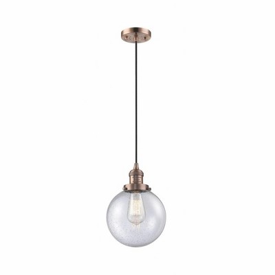Beacon - 1 Light Cord Hung Mini Pendant In Industrial Style-11.5 Inches Tall and 8 Inches Wide
