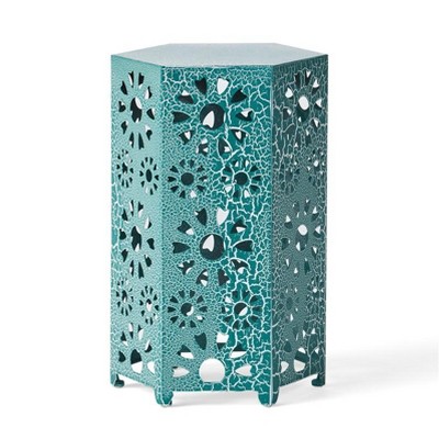 Iron ELIANA 14-Inch Side Table - Teal As Shown