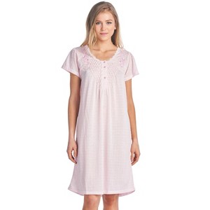 Casual Nights Women's Flowery Short Sleeve Nightgown - 1 of 4