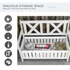 Resenkos Garden Bench, Patio Bench,Outdoor Storage Bench 2-Person Backyard Patio Bench with Louvered Side Panels, White - 4 of 4