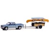 1988 GMC S-15 Sierra Truck Blue Met. & White w/Stripes & Canoe Trailer & w/Canoe & Kayak 1/64 Diecast Model Car by Greenlight - 2 of 3