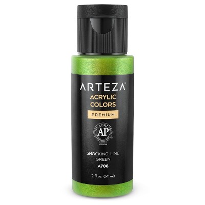 Arteza Iridescent Single Acrylic Paint, Y9 Shocking Lime Green, 60ml Bottle (ARTZ-9992)