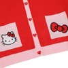 Hello Kitty Character Face & Bow Women’s Red Long Sleeve Cardigan Sweater - 2 of 3