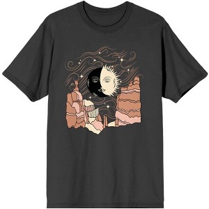 Celestial Tropics Night Canyon Men's Charcoal T-Shirt - 1 of 3