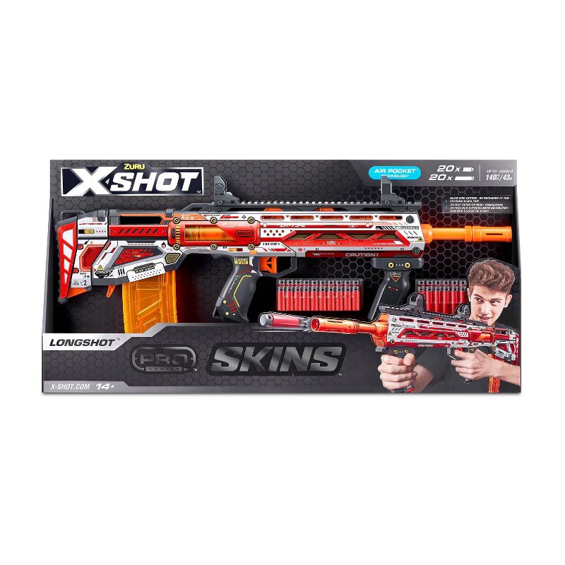 Zuru X-Shot SKINS Pro Series Longshot Foam Blaster with 40 Darts, 3 of 7