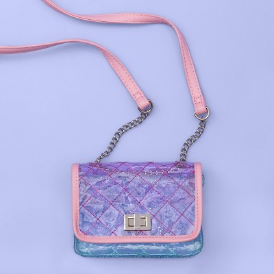 clear purple purse