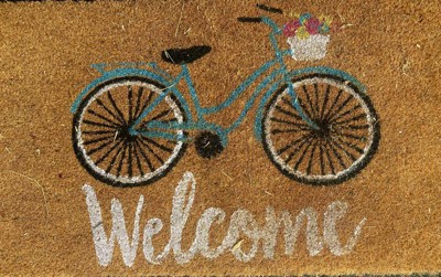 Embossed Bicycle 24x36 Coir Door Mat - Garden Cottage