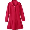 Lands' End Kids Long Sleeve Mesh Pleated Polo Dress - 3 of 4