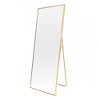71 x 32" Heightened Tempered Glass Full-Length Mirror with Stand - Wall-Mountable Metal Frame for Living Room and Bedroom - 4 of 4