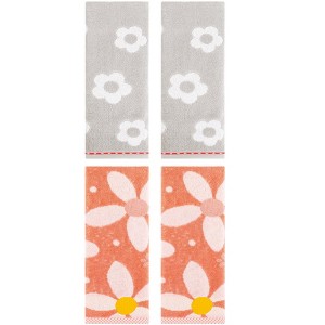 REGALWOVEN 4 Pcs Cute Floral Pattern Cotton Bathroom Soft Absorbent Hand Towel - 1 of 4